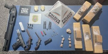 Operação conjunta entre PMMG e PC, prende foragidos da justiça, prisões por tráfico e apreensão de armas em São Gotardo.